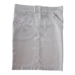 DELPHINE MURAT -  UP THE KNEE PENCIL SKIRT - STRETCH SATIN - IVORY - XS